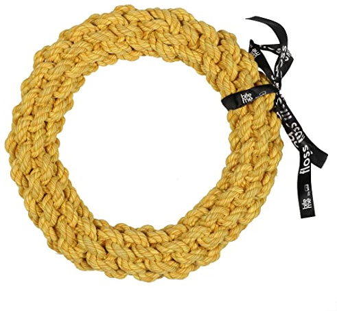 EBI, Da-Chain' Ring, geflochten, 28 cm, Gelb, Baumwolle, fest gedreht, gemischte grüne Farbe, hochwertig, bis ins Herz, trägt zu gesunden Zähnen und Zahnfleisch bei