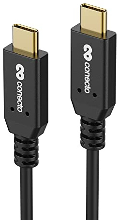 conecto USB-C auf USB-C Daten- und Ladekabel - USB 3.2 Gen 2x1, 100W PD - schwarz - 1,00m