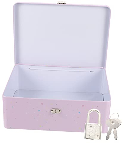 DOITOOL Box Aufbewahrungsbox Mit Schloss Kinder Schmuck Organizer Aufbewahrungsbox Kinder Aufbewahrungsbox Schlüssel Aufbewahrungsbox Schmuckschatulle Aktenbox Mit Schloss Box Mit Deckel