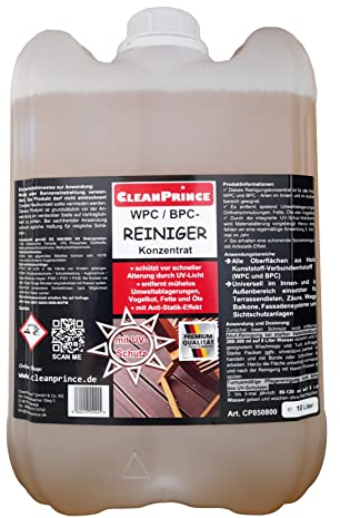 Cleanprince WPC/BPC Nettoyant concentré 10 l | Matériau composite plastique pour terrasses, sols, planches, nettoyage et entretien