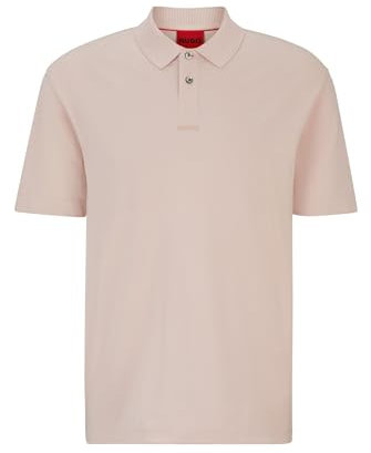 HUGO Mens Dangula Cotton-piqué Polo Shirt with Logo Print