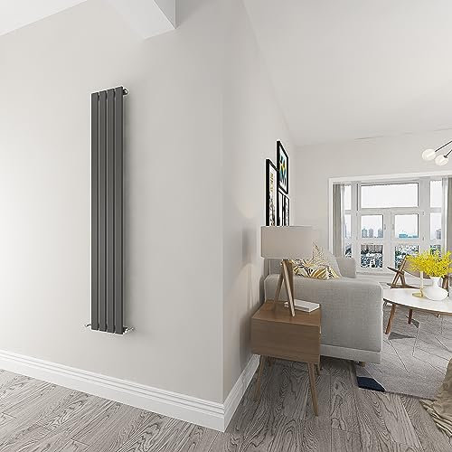 Skybathroom | 1600x272mm Vertical Anthracite Flat Single Panel Slim Tall Upright Central Heating radiator
