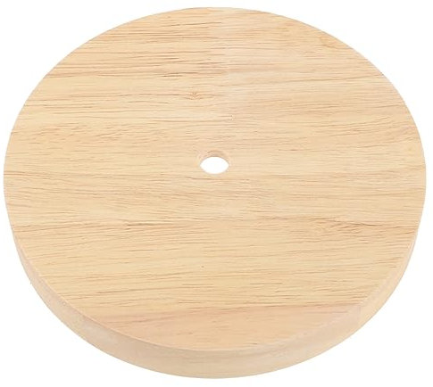 DOITOOL Base De Lámpara De Mesa Soporte De Base De Lámpara De Exhibición Iluminada Pie De Lámpara De Mesa Redonda Base De Lámpara E27 E14 Base De Lámpara Sólida Vidrio De Madera 100 Mm