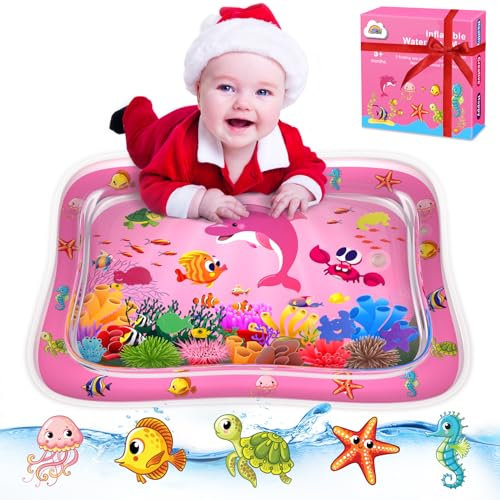 ZMLM Pancia-Time Regalo per Bambini: Gonfiabile per Neonati Giocattolo Acquatico Attività Tappetino per l'Acqua Tappetino per la Pancia Giocattolo sensoriale per Bambini Neonato Regalo di Compleanno