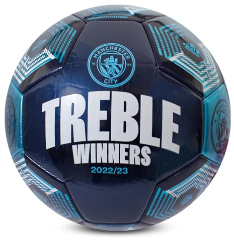 Hy-Pro Offiziell lizenzierter Manchester City Treble Winners Fußball - Größe 5 Fußball mit strapazierfähigem PVC, Sammleredition - Ideal für Fans & Spieler für Man City Fans