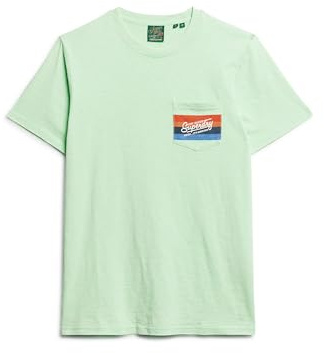 Superdry Herren Gestreiftes Cali T-Shirt mit Logo