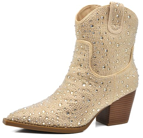 IF Fashion Scarpe da Donna Stivali Stivaletti Camperos Stass Pietrine Brillantini Eleganti S1735 oro N.38