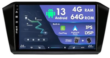 MISONDA 10 Zoll IPS 4G + 64G Android 14 Autoradio Für VW Passat B8 (2015–2019) Eingebaut DSP, Carplay Unterstützung DAB, WLAN, BT, GPS, AUX, MirrorLink, WiFi, RDS
