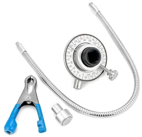 QWORK® 1/2 Torsiometro Misuratore di Angolo con Braccio Magnetico e Misuratore Chiave Dinamometrica