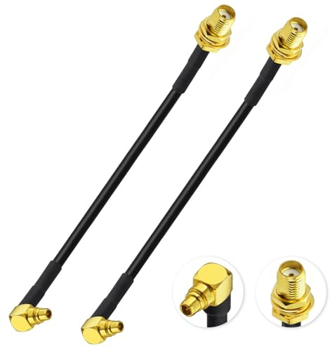 Superbat Cavo MMCX Maschio a SMA Femmina RG174 10cm, 2 Pezzi | Flexible, Pigtail d’Antenna, per Module WiFi/WLAN, Router, Access Point, GPS, RFID, Zigbee, WiMAX e Apparecchi RF