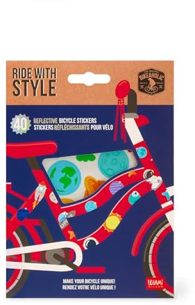 Legami Babys (Jungen) Fahrrad – Ride with Style, reflektierende Aufkleber, beständig gegen Sonne und Regen, einfach anzubringen und zu entfernen, Fahrraddekoration für Kinder, Space, Standard