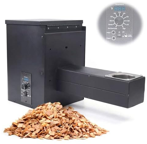 BBQ-Pelletofen-Kit, Intelligente Temperaturgesteuerte Partikelbox, DIY Smoker Hopper BBQ Feeder, Multifunktionales Heizofenzubehör Zum Grillen, Räuchern, Backen