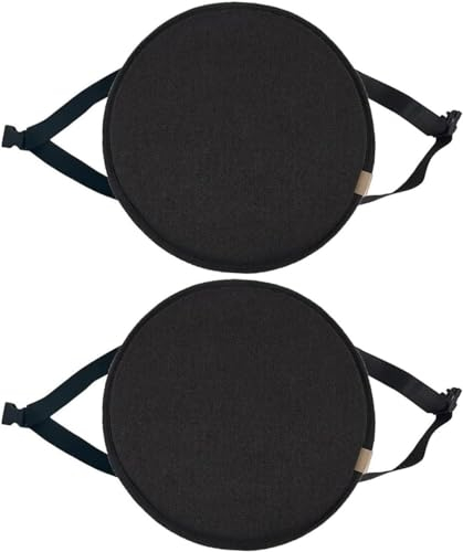 Rundes Stuhlkissen, Rundes Memory-Schaum-Sitzkissen,30 X 30 Cm/35 X 35 Cm/40 X 40 Cm/45 X 45 cm, rutschfeste Runde Stuhlpolster mit elastischen Bändern Schnallen ( Color : 3# , Size : 2PCS_35CM/13.8IN