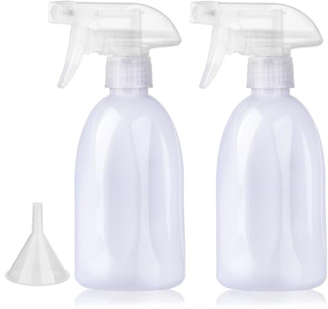 Bynccea Empty White Plastic Spray Bottles 13.5oz/400ml Adjustable Nozzle Mist/Stream Water Spray Bottle Heavy Duty Spraying Bottles Plant Mister Spray Bottle for Cleaning Solutions, Plants, Hair