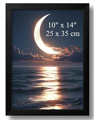 Aeadar Hölzerner Massivholzfotorahmen, schwarzer hölzerner Fotorahmen mit Plexiglas, 10 x 14 Zoll / 25.4 x 35.6 cm Bilder, Fotos, Ölgemälde & Leinwand, Art Deco Stil (1-Pack)