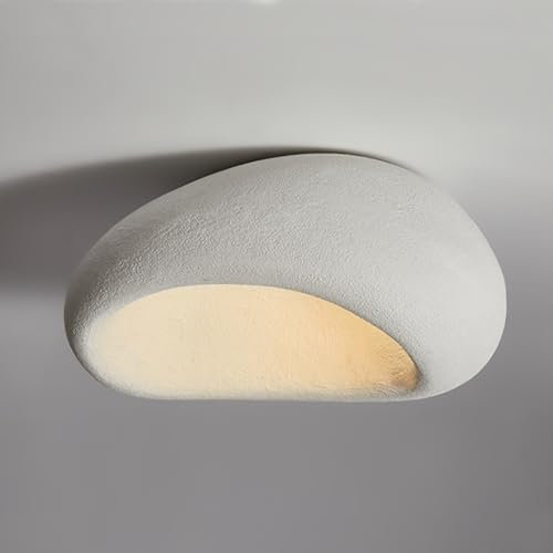 HEYUN Wabi-sabi Deckenlampe Moderne E27 Polyethylen-Lampenschirm Harz Deckenleuchte Kreative Lampe Decke Für Schlafzimmer Esszimmer Wohnzimmer Flur Innenbeleuchtung(A,40)