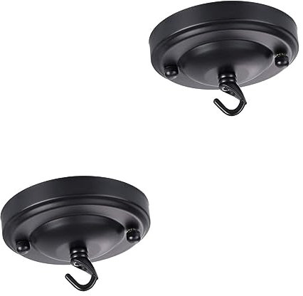 HOLIDYOYO 2St Deckenplatte Befestigungsplatte für Leuchtmittel Deckenbaldachin ceiling light deckenlamp bars deckenleuchten lampenschirm Kronleuchterhaken Kronleuchter Baldachin Metall Black