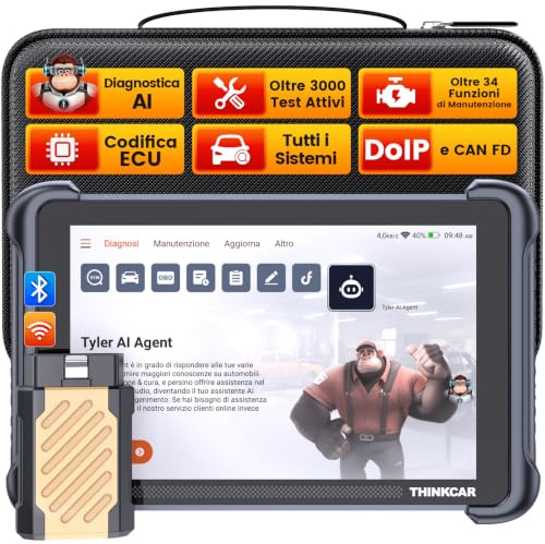 thinkcar 689BT OBD2 Auto Diagnostica, Bi-direzionale, Codifica ECU | Bluetooth 5.0, Oltre 3000 Test Attivi, ltre 34 Funzioni di Servizio, Supporto FCA, CAN-FD&DoIP, Aggiornamenti Wireless