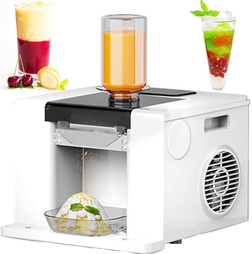 Automatische Schneeflocke Eismaschine Slushy Maker mit 750ml Fass & Separater Schale - Produziert 60kg Schneeeis pro Tag für Zuhause & Partys,White