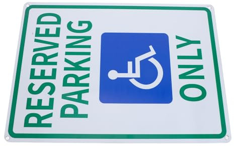 FOMIYES Panneau Handicapé en Aluminium Réfléchissant 25 X 35 Cm pour Place de Parking Réservée aux Personnes Handicapées, Panneau Stationnement Personnes Handicapées Conforme Normes