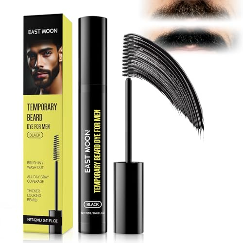 Teinture Barbe Homme Temporaire 12ml, Retouche Barbe Blanche et Sourcils