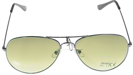 Unbekannt Sonnenbrille mit Federscharnier verspiegelt in verschiedenen Farbe (One size, Schwarzer Rahmen/Farngrün Gläser)