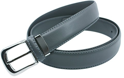 YEHMAN Klassischer 3 cm breiter Gürtel aus Rindspaltleder, verstellbar, silberfarbene Dornschließe 120 cm, grau, 120 cm
