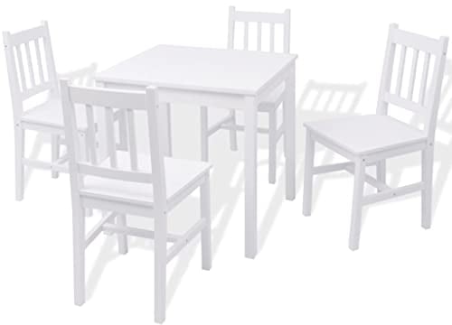 vidaXL 5tlg. Holz Essgruppe Sitzgruppe Esstisch Stühle Esstischset Pinienholz