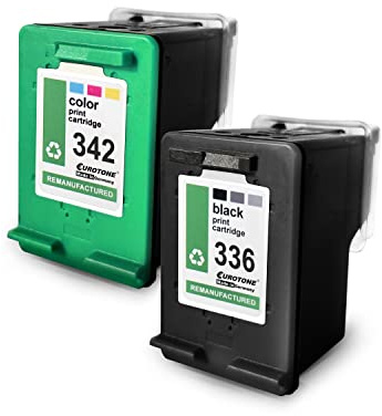 Eurotone 2X Patronen für HP C 3110 3125 3135 3140 3150 3170 3175 3180 3185 3190 3194 ersetzt 336+342 CMYK
