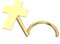 Monster Piercing 9K Gold Echtgold | Nasenpiercing Nasenstecker Stud | Kreuz | Stabstärke: 22G (0,6 mm) | Stablänge: 8mm | Hypoallergen