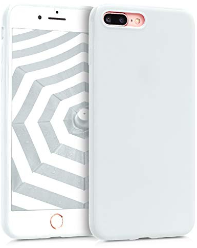 kwmobile Case Compatible with Apple iPhone 7 Plus/iPhone 8 Plus Case - Soft Slim Protective TPU Silicone Cover - White Matte