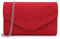 Milisente Damen Clutch, Wildleder Abendtasche Hochzeit Tasche Clutch Bag Elegante Umschlag Crossbody Schultertasche klein Umhängetasche(rot)