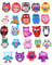 24 Pack Cute Owl Iron on Patches Animal Sew Appliques Embroidered Fabric Embellishments for Clothing Motif Craft Supplies