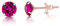DTPsilver - Boucles d'oreilles/Clous en Argent Fin 925 Plaqué Or Rose et Cristaux de Swarovski® Elements Ronds - Diamètre: 6 mm - Couleur: Fuchsia