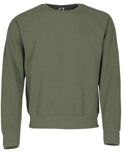 Fruit of the Loom Raglan Classic Mens Sweatshirt - Green - X-Large
