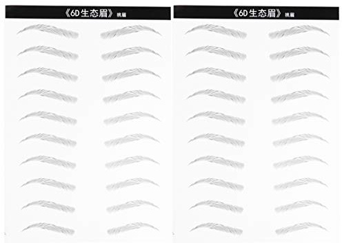 Minkissy 20 Paare 6D Haarähnliche Authentische Augenbrauen Wasserdichte Augenbrauen Tattoo Aufkleber Augenbrauentransfers für Frau Mann (Augenbrauen Hochziehen)