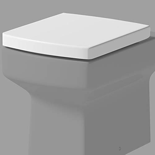 Royan Square Soft Close White Toilet Seat Top Fix Hinges WC