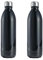 2 Confezioni Bottiglia da 1 l isolata in acciaio inox, elegante bottiglia isolata, mantiene calda e fredda, coperchi 100% a prova di perdite (nero, 1 L)