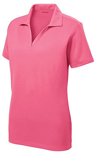 Dri-Equip - Polo da donna, a maniche corte, in rete, taglia XS-4XL - rosa - 3XL