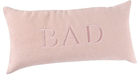 PANA® Badewannenkissen (20x40 cm) • Bequemes Kissen für Badewanne • Nackenkissen Badewanne • Kopfstütze Wanne • Polster Badewanne • Schnell trocknend • Rosé mit Bad Schriftzug