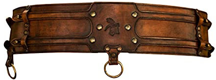 Herren Mittelalter Breiter Taillengürtel Vintage Kunstleder Taillengürtel mit Schnalle Männer Cosplay Kostüm Accessoires