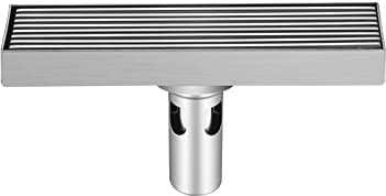 Duschablauf Bodenablauf Geruchsverschluß Duschrinne 200-1200mm Edelstahl Ablaufrinne mit Geruchsverschluss Badezimmer Boden Abfluss Für Küche, Bad, Garage, Keller (60cm)