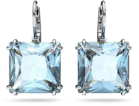 Swarovski Millenia Ohrringe, Blaue, Rhodinierte Damenohrringe mit Strahlenden Swarovski Kristallen