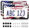 Amerikanische Flagge Adler Patriotische Nummernschildrahmen Abdeckungen Halter US Amerikanische Flagge Adler Auto Tags Rahmen Halter Edelstahl Aluminium 2 Pack 4 Löcher Dekorativ 2 Stück Set für