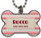LolaPix Chapa Perros Personalizadas con foto, texto o imagen. Placas para Perros. Chapa metálica con forma de hueso. Regalo personalizado. ZIGZAG PASTEL