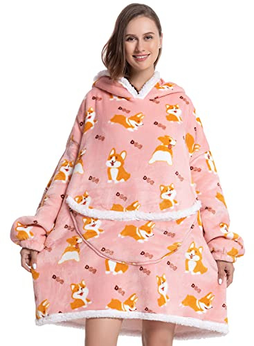 Wenlia Übergroße Hoodie Sweatshirt für Erwachsene, Kinder, Kleinkinder, Sherpa Decke Sweatshirt Flanell Hoodies Giant Plüsch Pullover Passender Dicker Hoodie für die Familie