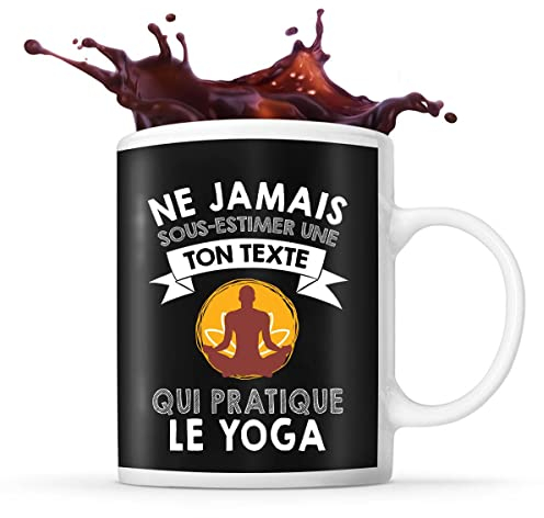 Planetee Mug yoga Prénom métier âge Personnalisable | Tasse drôle pour Femme Yogiste | idée cadeau anniversaire Noël