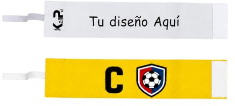 KALLPA Brazalete de capitán Personalizado con Logotipo, número y Nombre. Personaliza tu Banda de capitán al 100%. Brazalete de capitán fútbol para niños y Adultos. Elástico Ajustable