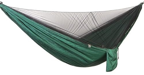 LUCBEI swing 290 * 140cm Hammock Tent, Automatic Quick Opening Hammock, Single and Double Parachute Hammock, with Net swing seat (Color : Dark green(Darknet))