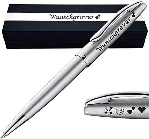 Juwelier Schönschmied Pelikan Kugelschreiber Jazz Noble Elegance Silber mit Gravur als Geschenk | Emoji Gravur | Kugelschreiber mit AMAZON KONFIGURATOR direkt online gestalten!